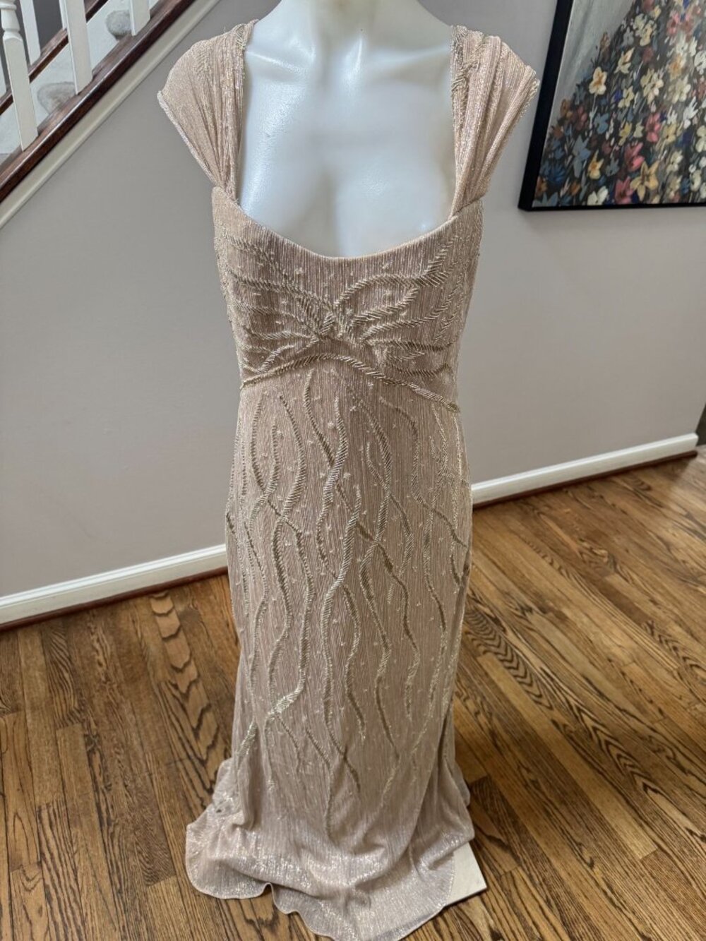 RENE RUIZ Collection Metallic Beaded Embellished Evening Gown Dress Size 6